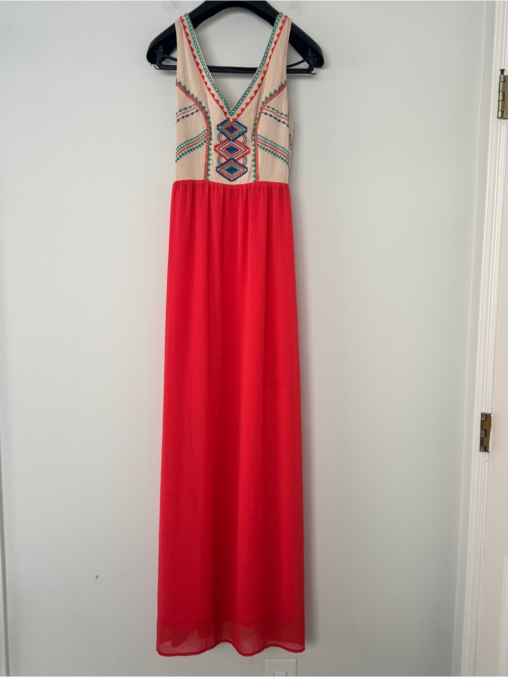 Flying Tomato Maxi Dress Size M Smoked Back Aztec Geometric Print Boho Fairycore